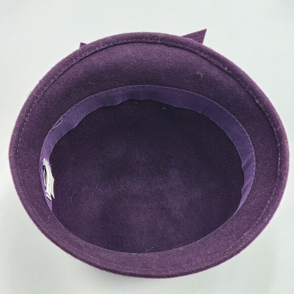 Croft & Barrow Wool Purple Bow Flower Cloche Hat - Picture 7 of 7